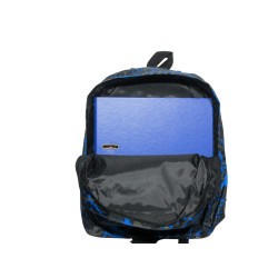 8012-n-Sac à dos urbain (de ville) ou scolaire en toile synthétique bi-color maron noir 42cmx29cmx12cm-interieur