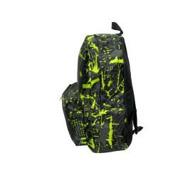 Sac à dos urbain (de ville) ou scolaire en toile synthétique bi-color jaune noir 42cmx29cmx12cm-cote