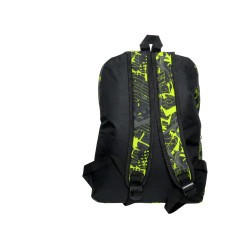Sac à dos urbain (de ville) ou scolaire en toile synthétique bi-color jaune noir 42cmx29cmx12cm-dos
