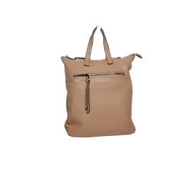 HO-LY3056-Sac à Dos ou sac à main en Simili Cuir beige-face