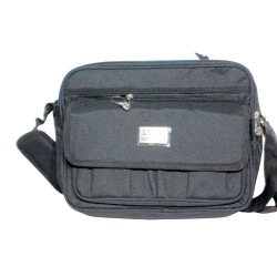 Besace Noire 34x26x12 cm–Bandoulière Réglable.