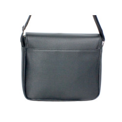 Besace Noire 37x24x6 cm – Bandoulière Réglable & Rabat Rigide.