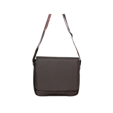 Besace Marron 37x24x6 cm – Bandoulière Réglable & Rabat Rigide.