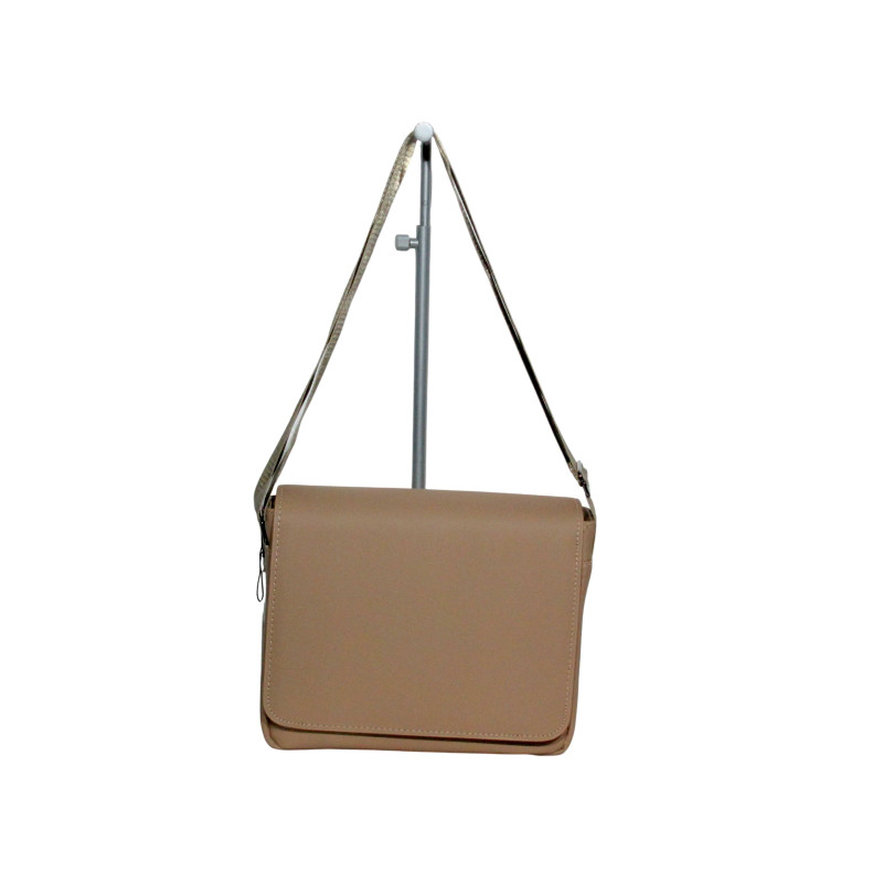 Besace Beige 37x24x6 cm – Bandoulière Réglable & Rabat Rigide.
