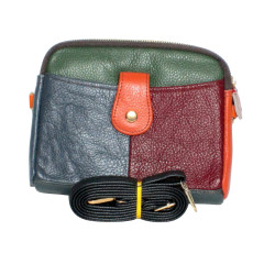 Pochette Cuir Vachette 16x13.8x5 cm – Multi-Coloris-gris bordeaux