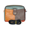Pochette Cuir Vachette 16x13.8x5 cm –Multi-Coloris-marron clair-marron