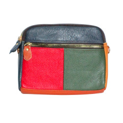 Pochette Cuir Vachette 16x13.8x5 cm –Multi-Coloris-marron clair-marron