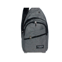 Sacoche Poitrine gris 17x31x8 cm – Bandoulière Réglable