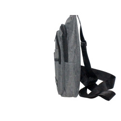 Sacoche Poitrine gris 17x31x8 cm – Bandoulière Réglable