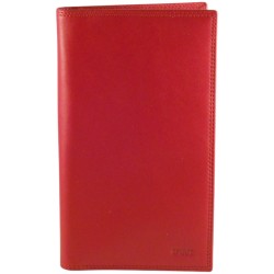 Porte chéquier de marque SPIRIT rouge en cuir vachette