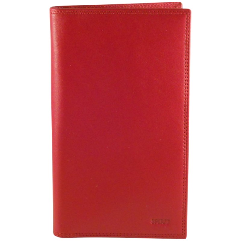 Porte chéquier de marque SPIRIT rouge en cuir vachette Porte chéquier de marque SPIRIT rouge en cuir vachette