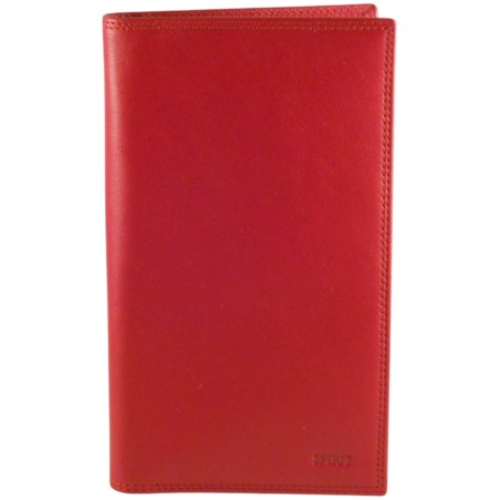 Porte chéquier de marque SPIRIT rouge en cuir vachette