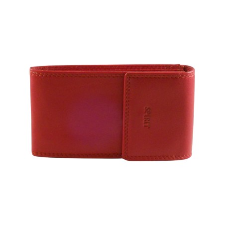 Porte clés de marque SPIRIT rouge en cuir vachette
