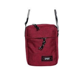 HO-1989-rouge-Petite Pochette en Toile Synthétique rouge – Légère et Pratique au Quotidien-face