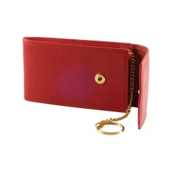Porte clés de marque SPIRIT rouge en cuir vachette