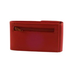 Porte clés de marque SPIRIT rouge en cuir vachette