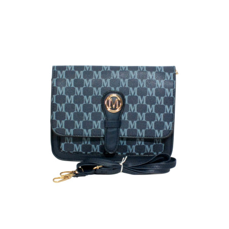 Sac à main bleu motif M – Élégance et praticité