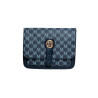 Sac à main bleu avec rabat – Motif imprimé M-face