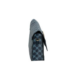 Sac à main bleu avec rabat – Motif imprimé M-cote