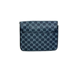 Sac à main bleu avec rabat – Motif imprimé M-dos