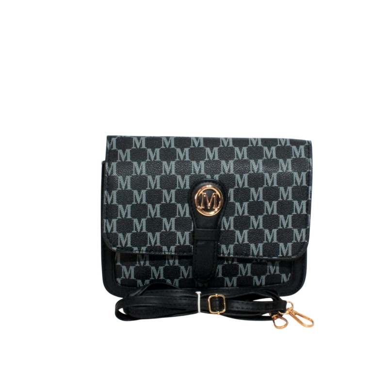 Sac à main noir motif M – Élégance et praticité