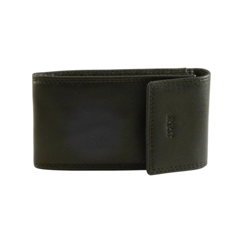 Porte clés SPIRIT noir en cuir vachette