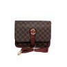 Sac à main ou pochette marron avec rabat – Motif imprimé M-face avec bandouliere