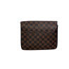 Sac à main ou pochette marron avec rabat – Motif imprimé M-dos