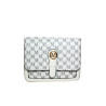 Sac à main blanc avec rabat – Motif imprimé M-face