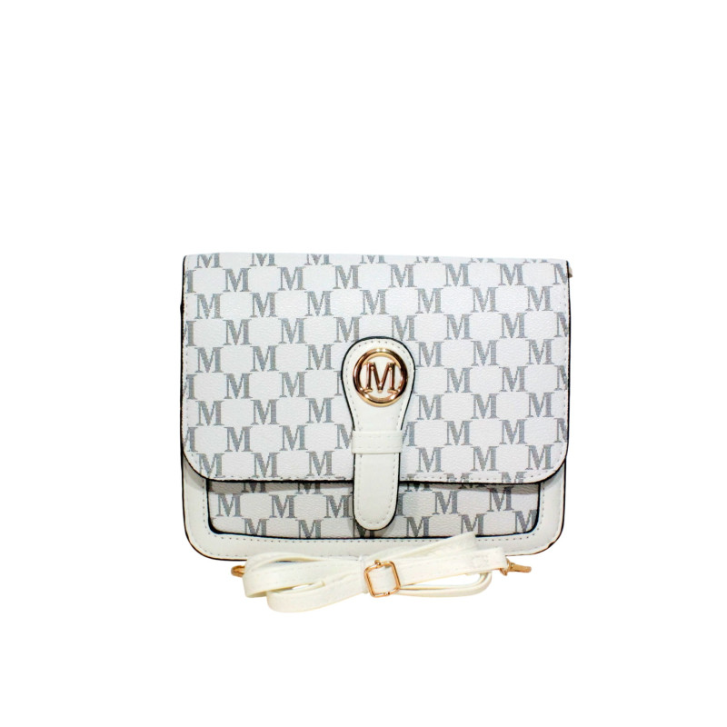 Sac à main blanc motif M – Élégance et praticité