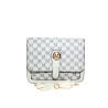 Sac à main blanc avec rabat – Motif imprimé M-face avec bandouliere