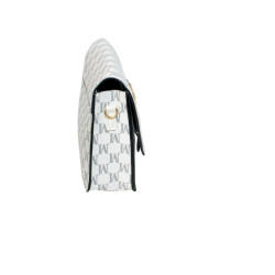 Sac à main blanc avec rabat – Motif imprimé M-cote