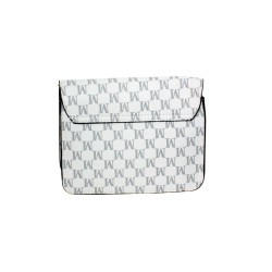 Sac à main blanc avec rabat – Motif imprimé M-dos