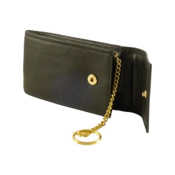 Porte clés SPIRIT noir en cuir vachette