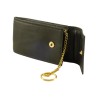 Porte clés SPIRIT noir en cuir vachette