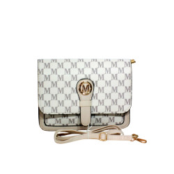 Sac à main beige motif M – Élégance et praticité