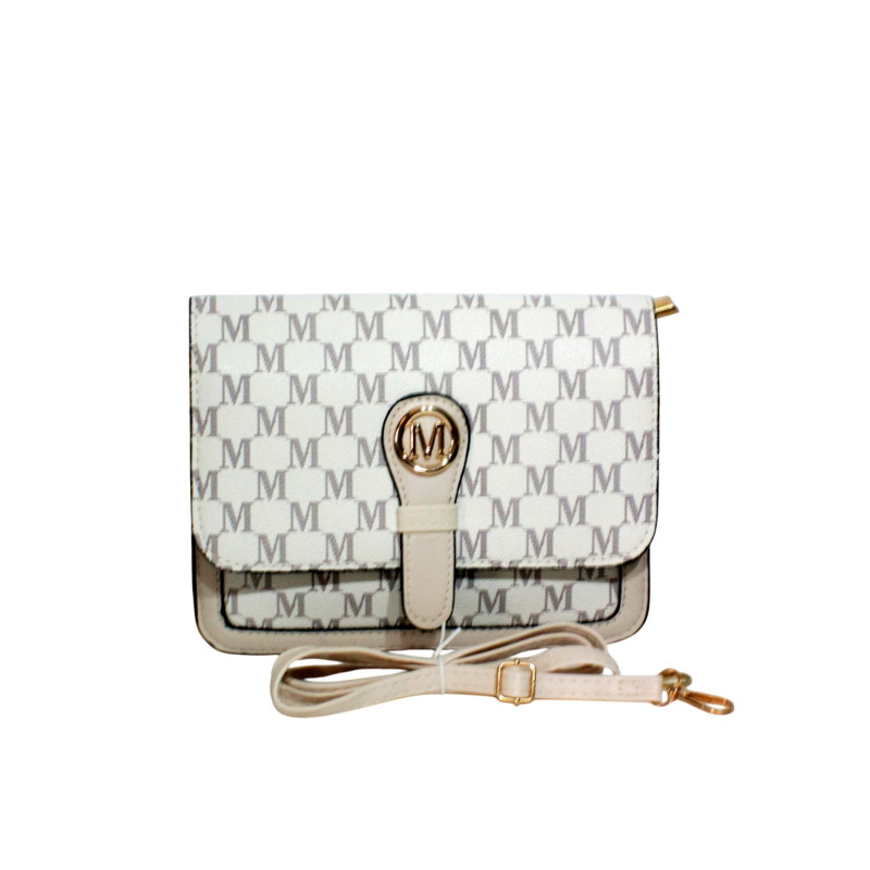 Sac à main beige motif M – Élégance et praticité