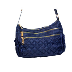 Sac bandoulière bleu motif carreaux – Style et praticité