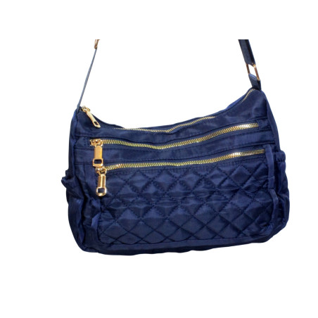 Sac bandoulière bleu motif carreaux – Style et praticité