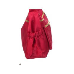 Sac bandoulière rouge motif carreaux-cote