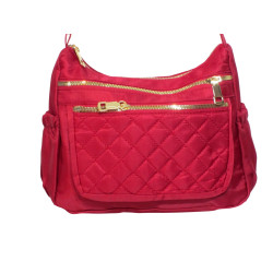 Sac bandoulière rouge motif carreaux – Style et praticité