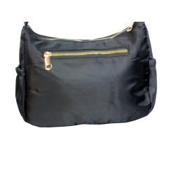Sac bandoulière noir motif carreaux-dos