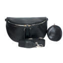 Petit sac banane Crossbag noir + porte-monnaie – Style et praticité