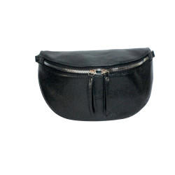 Petit sac banane Crossbag noir+ porte-monnaie – Style et praticité-face