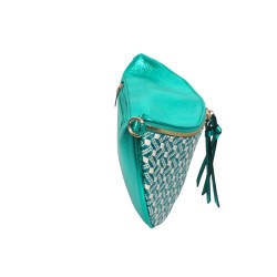 Grand sac banane fantaisie turquoise – Élégance et espace-cote