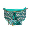 Grand sac banane fantaisie turquoise – Élégance et espace