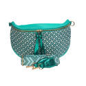 Grand sac banane fantaisie turquoise – Élégance et espace