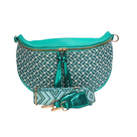 Grand sac banane turquoise – Style tendance et spacieux