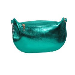 Grand sac banane fantaisie turquoise – Élégance et espace-dos