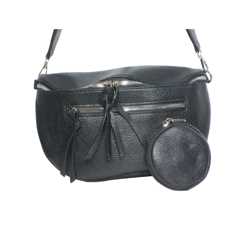 Grand sac banane noir + porte-monnaie – Élégant et spacieux